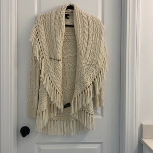 White fringe cardigan